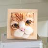 Photo Frame Ornaments with Shaping Base Wool Felt Interactive Lovely Cat Head Doll Knitting Kit Household Supplies