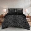 3pcs Skull Flower Duvet Set with Flower Skull Pattern Includes Suitable for All Seasons