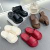 Small High-heeled Slippers Women's New Non-slip Soft-soled Thick-soled Fashionable Versatile Simple EA Outer Wear Heightening Slippers
