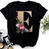 Summer Women's Fashionable Simple Floral Letter Printed Pure Cotton Short Sleeved Women's T-Shirts Women’s