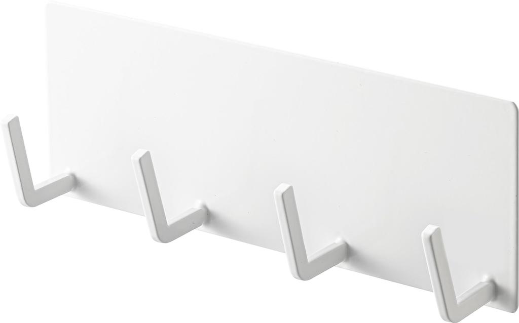 Yamazaki Magnetic Kitchen Tool X X Floating Easy Product 3687 Hooks, 4-Row, White, Approx. W16.5 D3.5 H6cm, Tower, Storage, Installation, Number