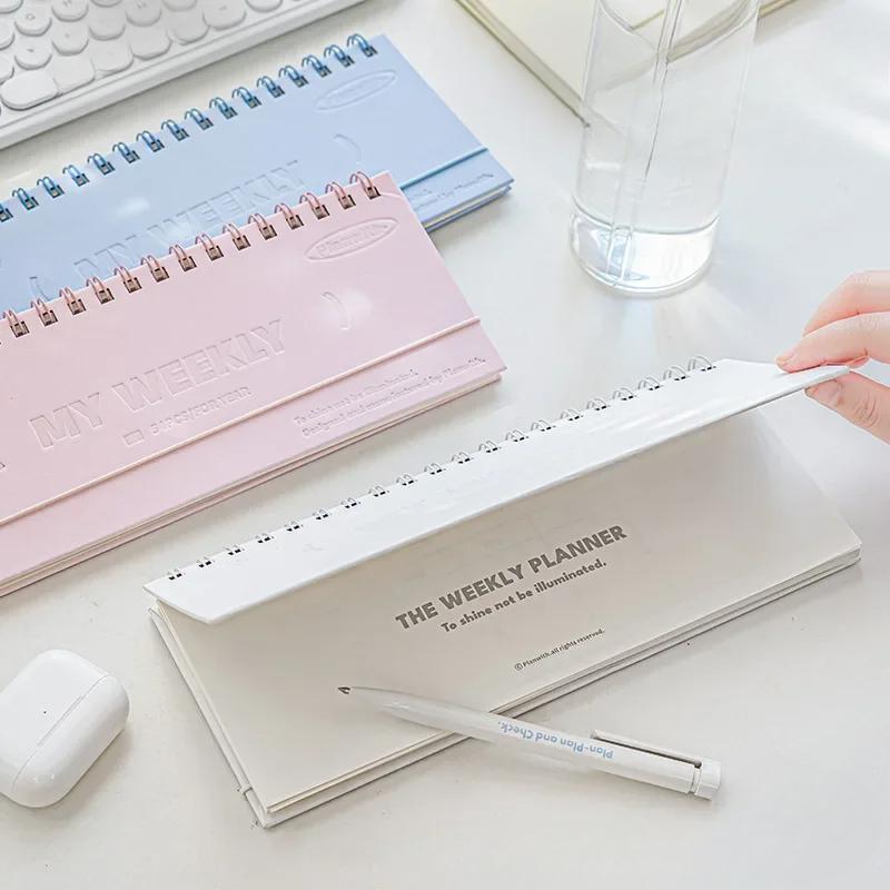 54 Sheets Weekly Planning Notebook Stationery Work Reminder Memorandum Can Stand Table Planner Stationery Daily Schedules