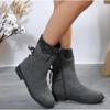Fashion New Winter Women's Boots Fashion Women Mid-calf Boots Retro Zipper Boots Low-heeled Warm Mid-calf for Women Shoes Zapatos Mujer