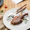 Stainless Steel Imitation Wooden Handle Cutlery Set Western Tableware Knife Fork Spoon Kitchen Flatware Set Dinnerware