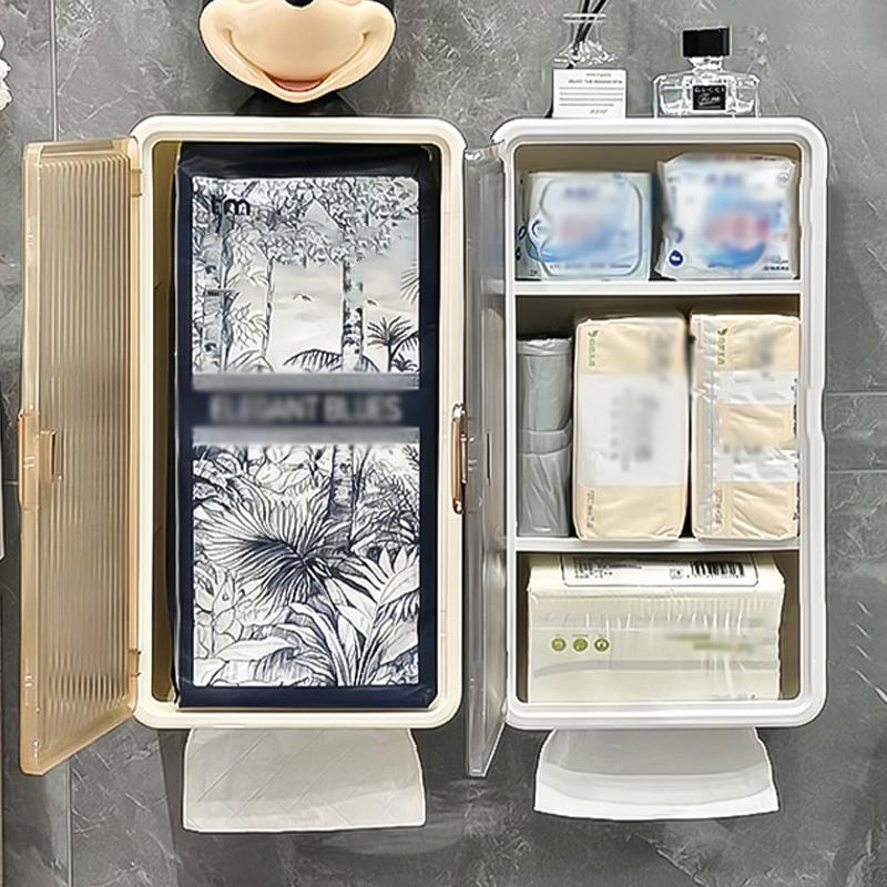 Punch-Free Wall-Mounted Tissue Box Transparent High-Value Rack High-End Storage Box Simple Large Paper Box