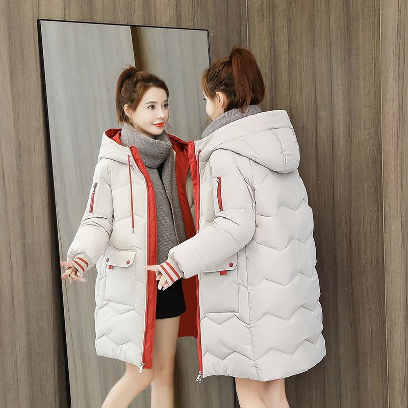 Down Cotton-padded Clothes Women's Winter Clothes New Loose Cotton-padded Clothes Women's Medium and Long Thickened Cotton-padded Jackets Trendy