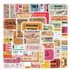 50 Retro Air Tickets and Tickets Doodle Stickers Decorate Suitcase Motorcycle Notebook Waterproof Stickers