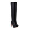 Women's High Boots Fetish Winter Shoes Knee High Boots Platform Sexy Luxury Heels Zipper Black White Shoes