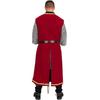 Medieval Halloween Knight Tabard Cosplay Costume Viking Sleeveless Red Tunic Embroidery LionHeart Warrior Dress Renaissance LARP