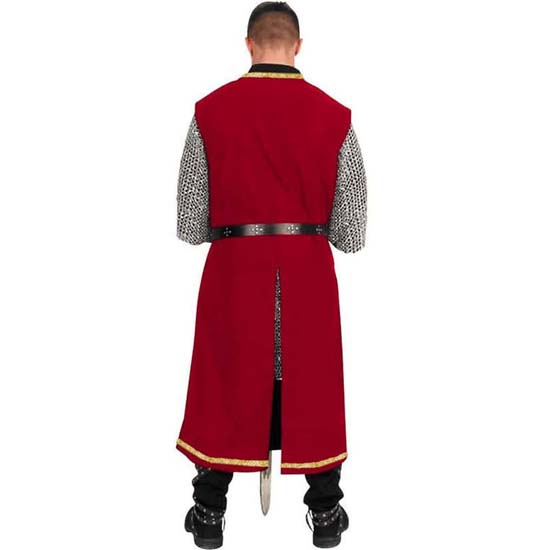 Medieval Halloween Knight Tabard Cosplay Costume Viking Sleeveless Red Tunic Embroidery LionHeart Warrior Dress Renaissance LARP