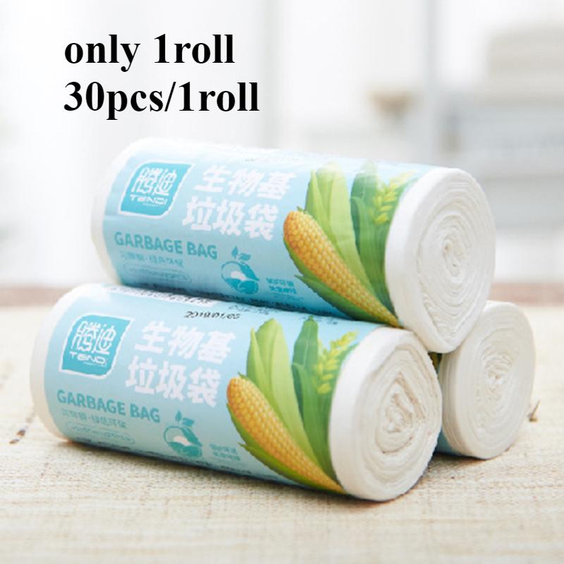 Flat Mouth Bio-Based Degradable Garbage Bag Disposable Toilet Cleaning Kitchen Garbage Bag Thickened Plastic Bag