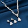 Bridal Jewelry Set Bracelets Necklace Earrings Wedding Ladies Evening Dress Accessories Two-piece Set