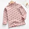 Kids Girl Cotton T-Shirt Long-sleeve Children Turtleneck Bottoming Shirt Tops Clothes
