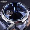 WINNER New Top Men's Watch Men's Skeleton Automatic Mechanical Strap Blue Needle Mechanical Watch Men's Watch