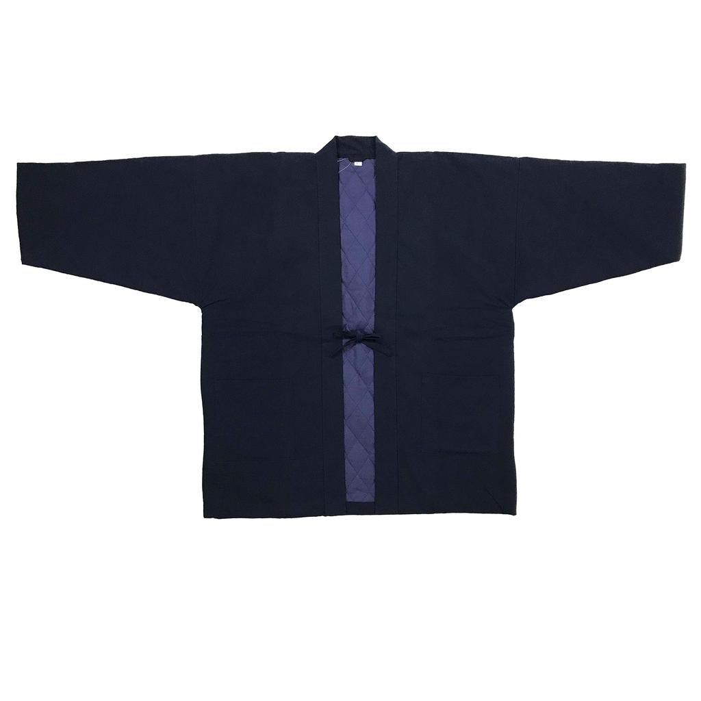 Edoten Cotton Hanten and Dungaree Made In Navy One Size Fits Most (Half-Cotton Jacket) - Far-Infrared Fiber, Heat-Storing Insulating, Fabric, Japan,