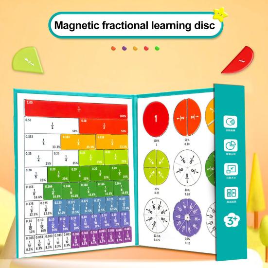 Magnetic Score Book for Students Visual Interactive Learning Tool with Strong Magnets Educational Fraction Puzzle for Classroom And Travel