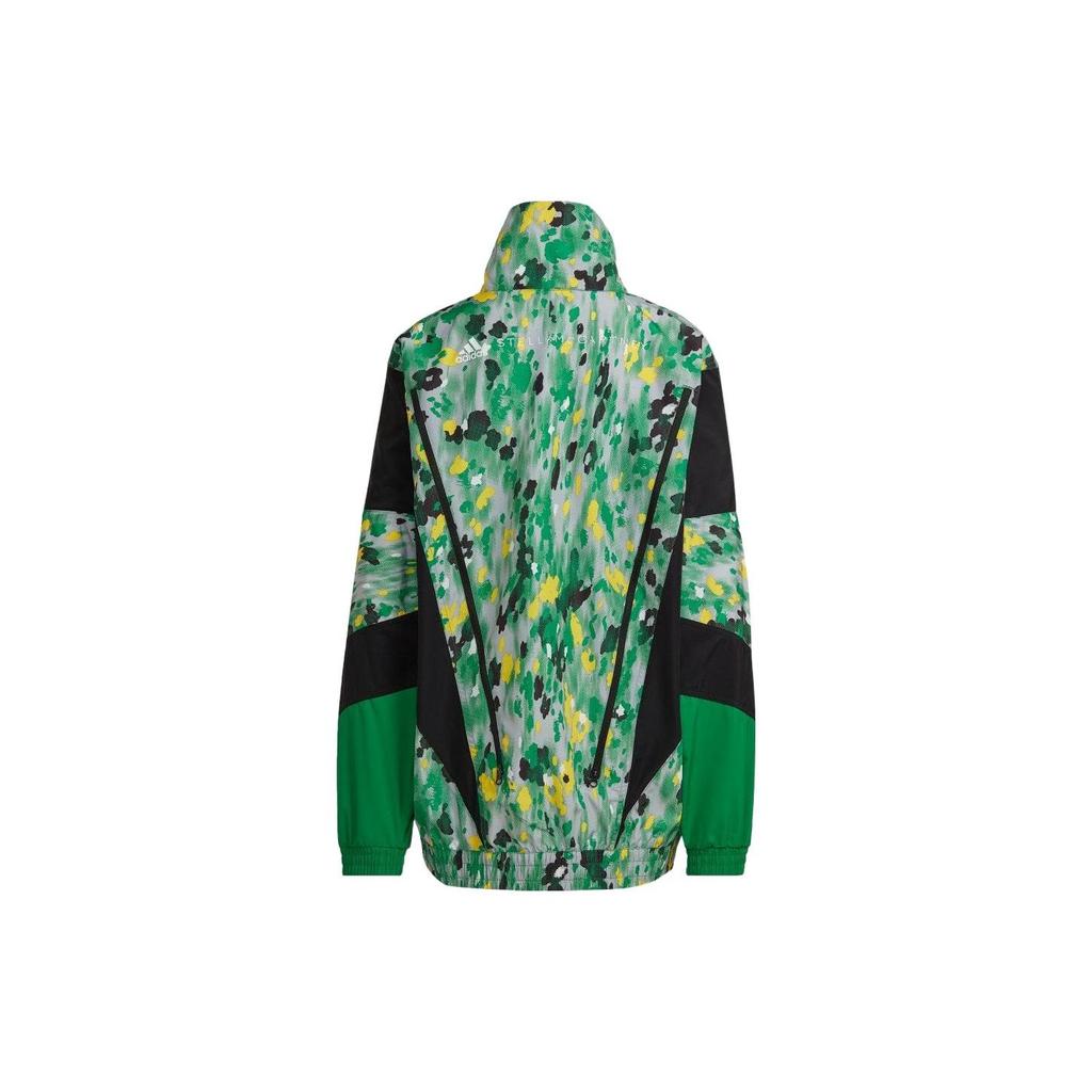 Adidas Floral Print Zip-Up Casual Jacket Women Outerwear Green HG1934