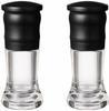 Мельница Kyocera 40 мл, набор из 2 шт., черная керамическая соль, перец, кристалл, каменная соль, перец, специи, контейнер для приправ, регулировка грубости помола, разборка