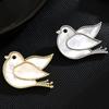 Niche Style Natural White Fritillary Peace Dove Animal Badge Clothing Pin Anti-Light Accessories Women'S Brooch