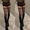 Leopard Knee High Thigh Stockings Women Autumn Splicing Sheer Silicone Anti-slip Thigh High Socks Women's Stockings