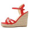 Wedge Shoes Sandals For Women Summer Flip Flops Large Size 44 45 50 Knitted High Heels Gladiator Casual Red Party Shoes Ladies