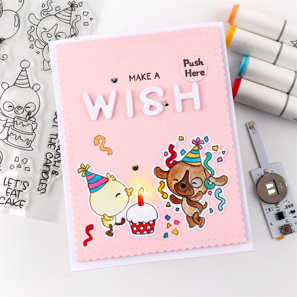 12pcs Blow-Out LED Candle Light for Making Light-Up Cards, Self-Adhesive Light-Up Units To Handmade Cards or Scrapbook Pages