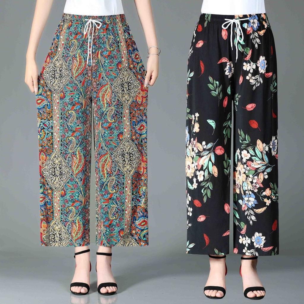 Summer New Wide Leg Pants Women's Pants High Waist Skirt Pants Wide Leg Pants Women's Large Dance Pants