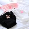 Women Briefs Cute Claw Bandage Mid Waist Solid Color Sexy Lolita
