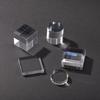 Tsukushi Science Acrylic Blocks, 50x50x20mm, 5 Pieces, Beveled Base, Cube, Display Stand, Square, Clear, Exhibition Base, E50-50-20*5