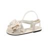 Fashion 2025 Hot Sale Open Toe Women's Sandals Summer Bow Tie Elastic Band Flat with Sandals for Plus Size Daily Beach Casual Shoes