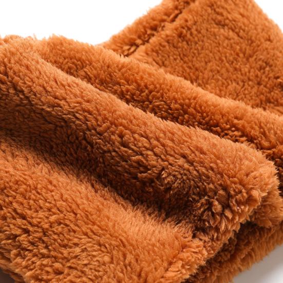 Women Scarf Solid Color Thickened Plush Soft Fabric Winter Scarf Outdoor Activities Cycling Windproof Cold Weather Scarf