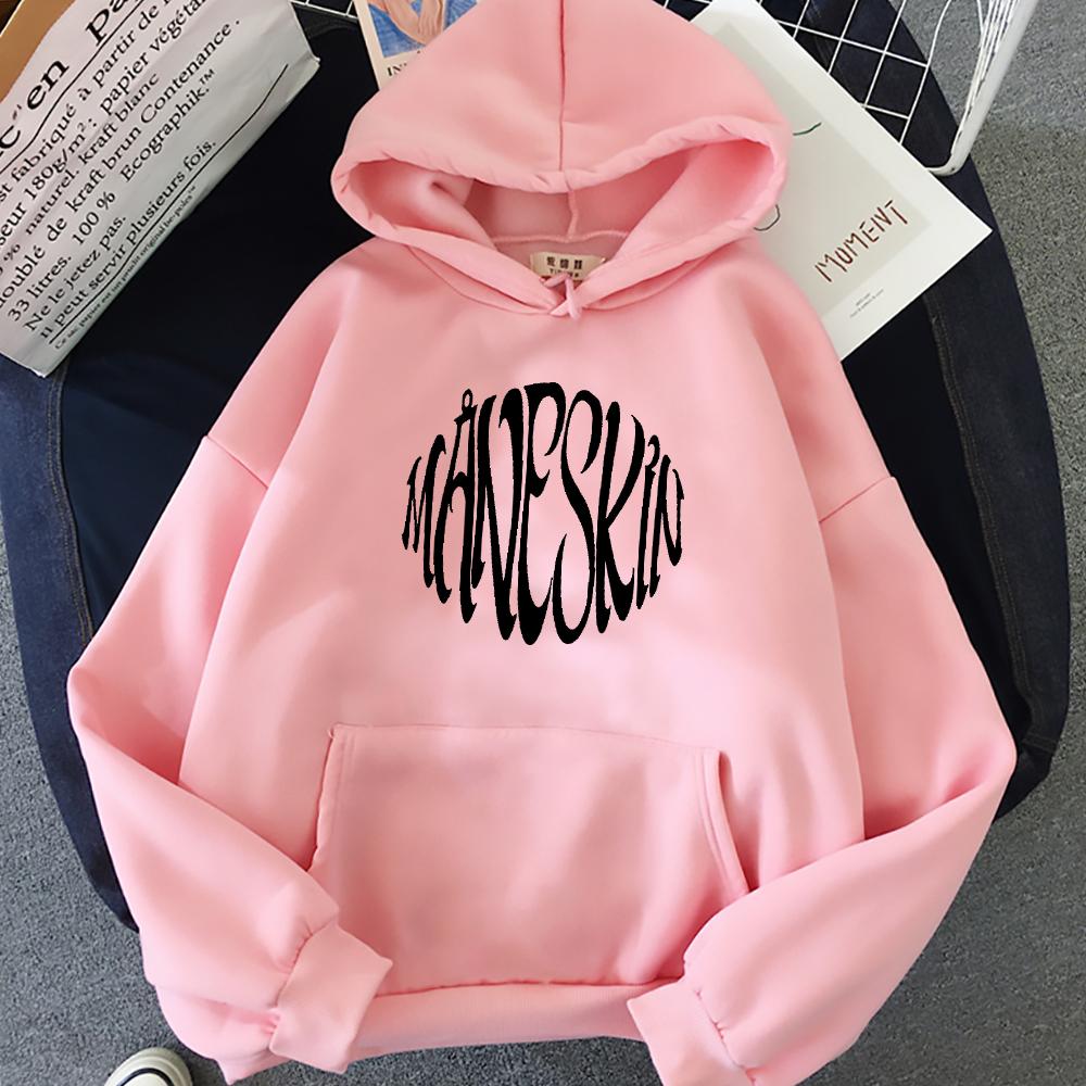 Maneskin Hoodie New Fashion Women Oversized Loose O-Neck Casual Sweatshirts Hoodies Harajuku Fleece Pullovers Hoody 11 Colors