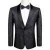 Mens Floral Tuxedo Dinner Jacket Regular Fit Shawl Lapel Paisley Prom Party Suit