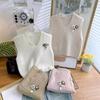 Small Fresh Three-dimensional Flower Knitted Vest Women's Autumn V-neck Sweater Vest Top Outer Outfit