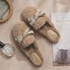 Flat Bottom Fluffy Slippers Women's Outer Wear Spring and Autumn Small Fragrant Wind 2024 New Non-slip Indoor Home Plush Bag Head Cotton Mop