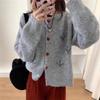 Embroidered Short Sweater Jacket Women's Autumn and Winter New Small Loose and Versatile Gentle Knitted Cardigan Top