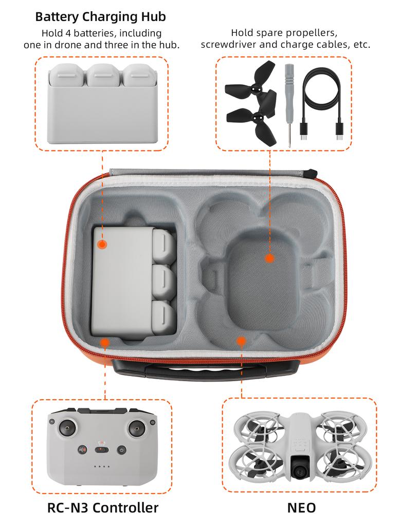 New Suitable for DJI NEO Storage Bag, Handheld Flight Camera Set, Portable Protective Box, and Drone Accessories Case