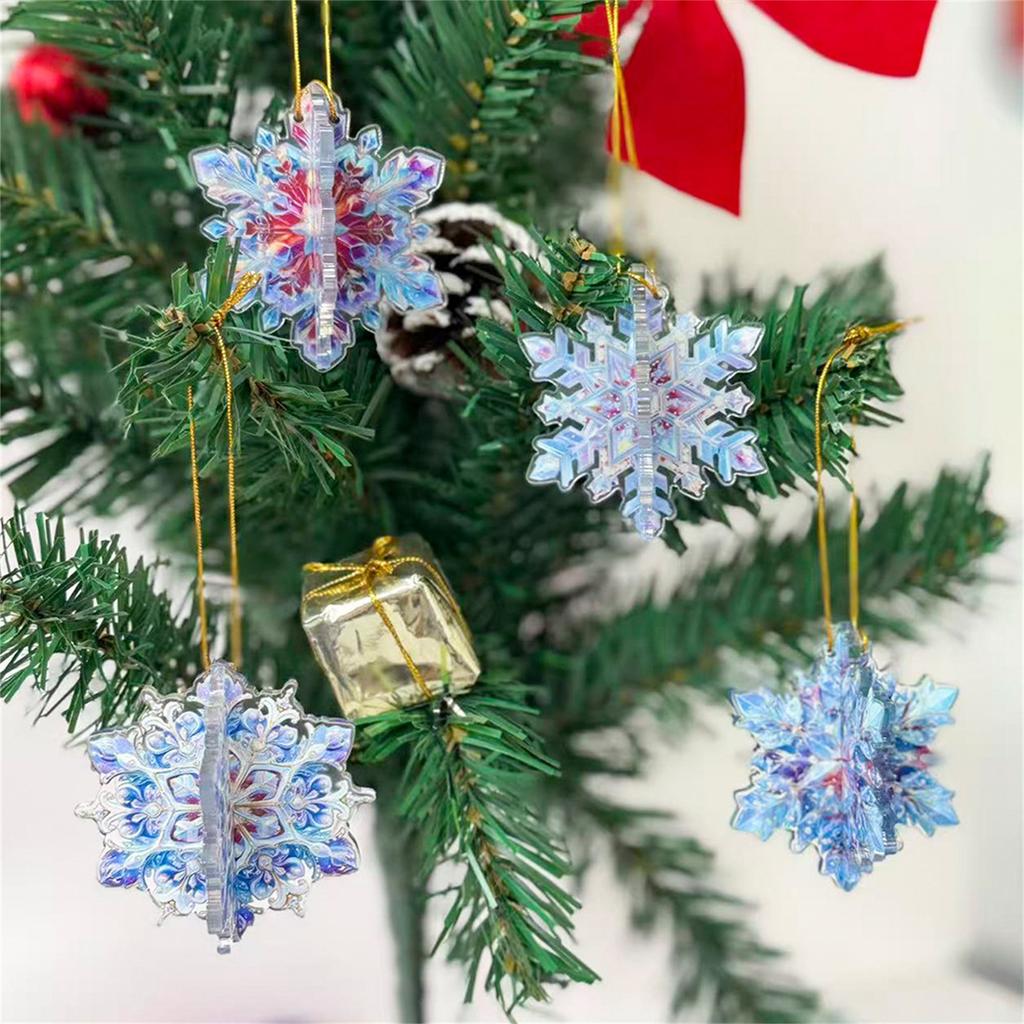 Christmas Butterfly Snowflake Love Three-dimensional Christmas Tree Star Decoration Acrylic Hanging