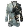 Women's Summer Fashion Casual Print V-Neck Three Quarter Sleeve Shirt Top