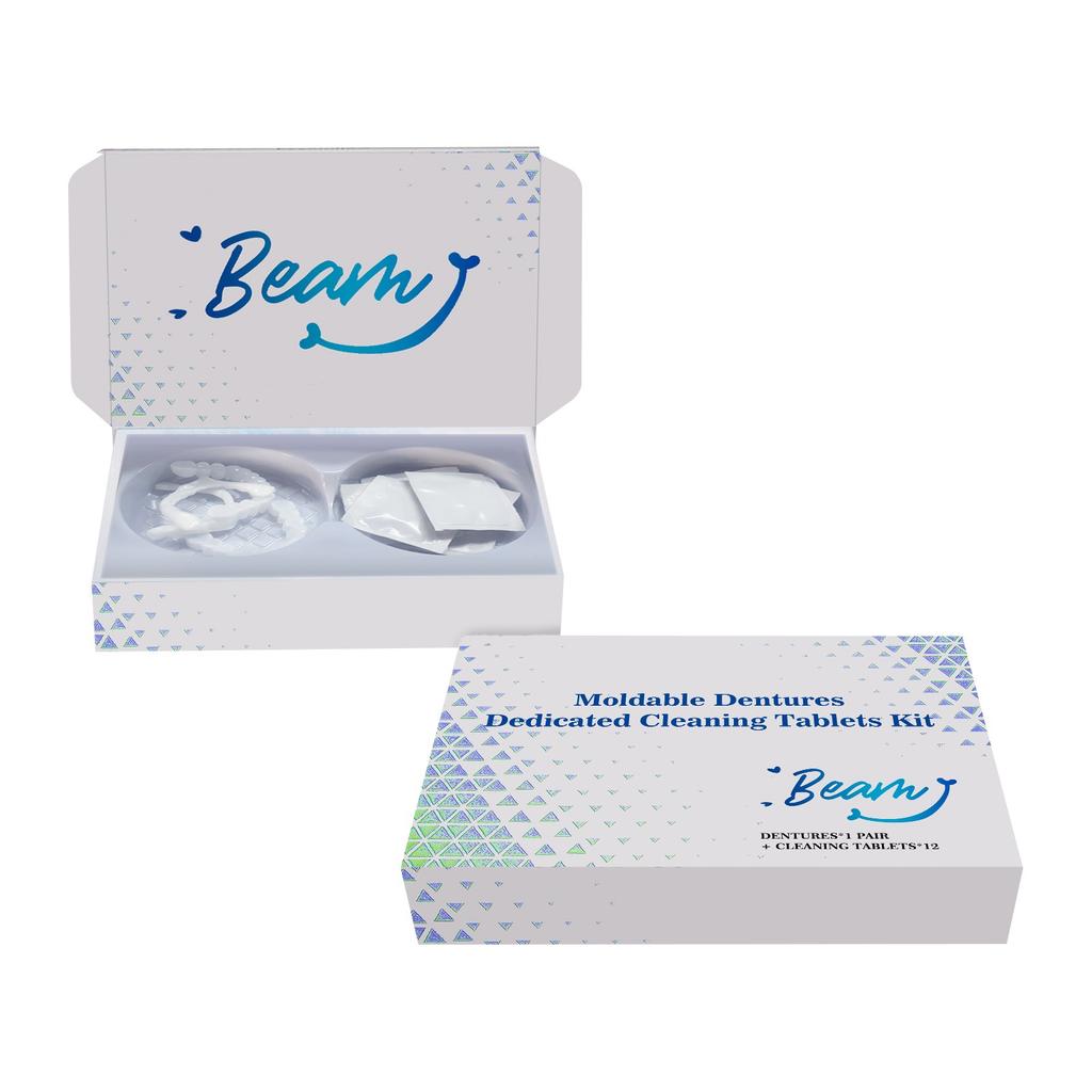 Denture Set With Cleaning Tablets Confident Smile Enhance The Aesthetics Of Your Smile Comfortable Material Dentures