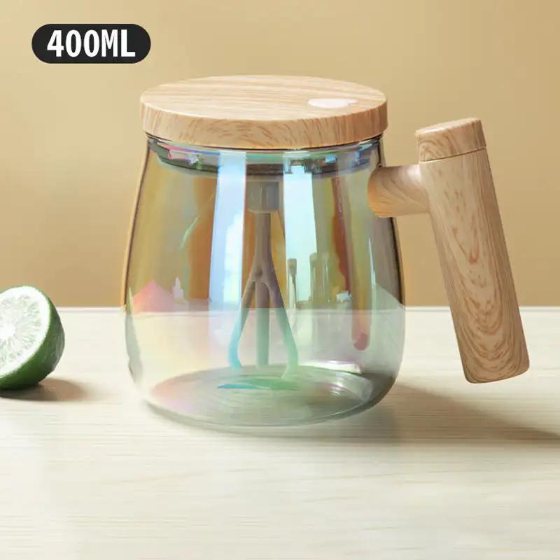 400ml Portable Electric Mixing Cup Automatic Stirring Coffee Mug Glass Lined Mugs for Office Gyms Parks School ARI