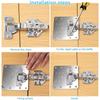10PCS Cabinet Hinge Repairs Plate Kit Stainless Steel Kitchen Cupboard Door Hinge Repairing
