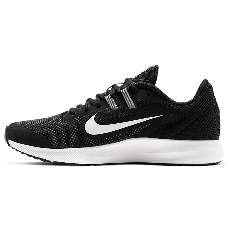 Nike Downshifter 9 Woven Durable Low-Top Kids Running Shoes Kids Sneaker Black White AR4135-002