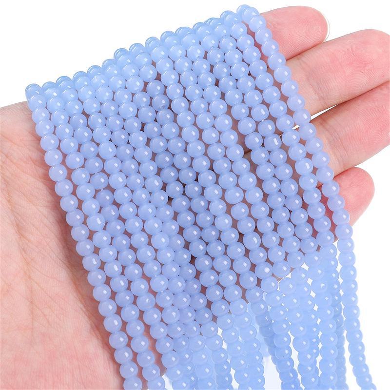 8mm Solid Color Glass Round Beads for DIY Necklace and Bracelet Jewelry Making