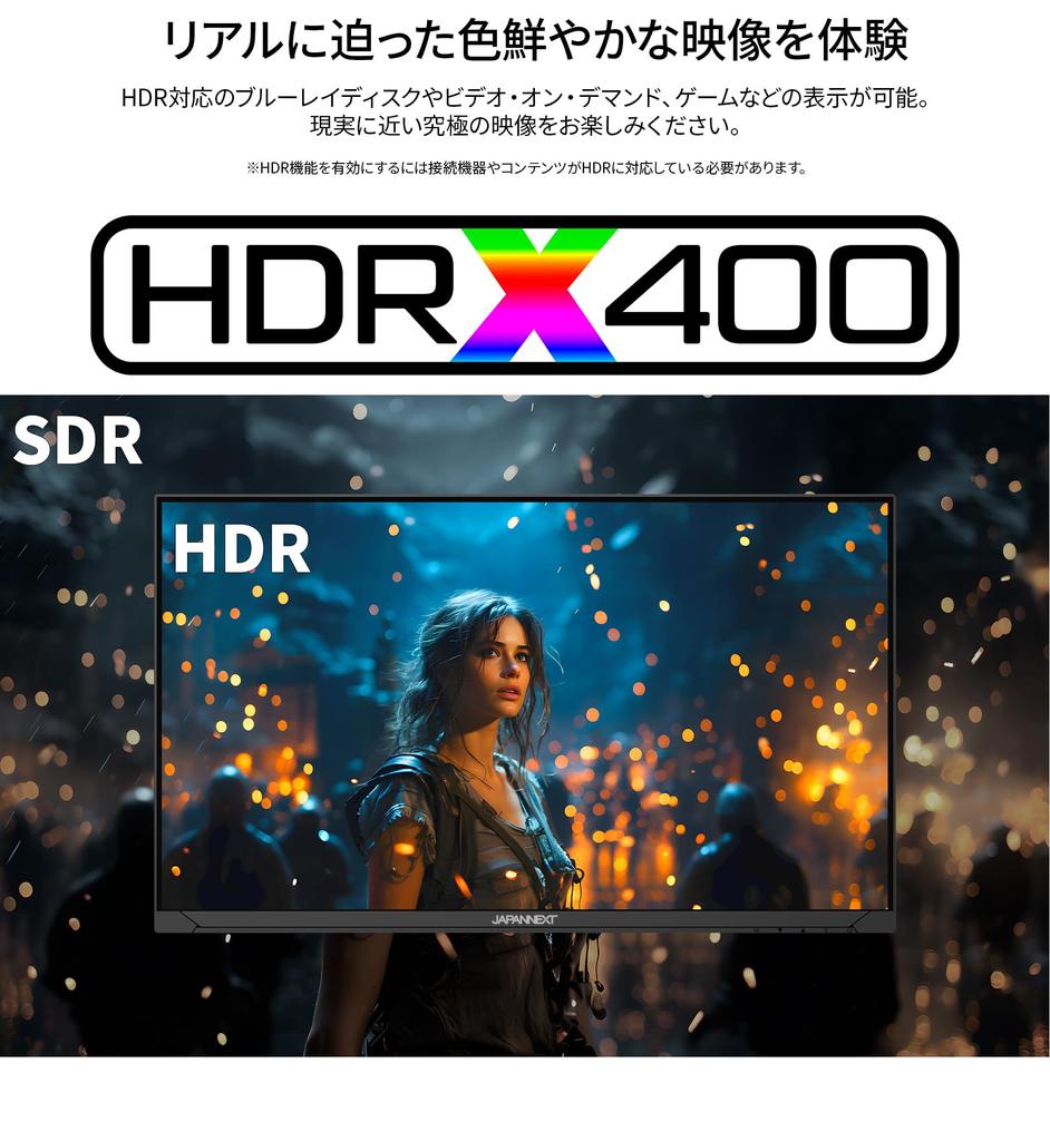 JAPANNEXT дюймовая IPS-панель 200 Гц совместимый игровой монитор с разрешением Full HD HDMI DP USB 65 Вт мощность HDR400 эквивалент PS5 подключение год 23.8