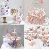 20 Pcs Colorful Gilt Edged Butterfly Cake Topper Happy Birthday Cake Decorations Wedding Bride Dessert Party Decor