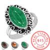925 Sterling Silver Ring Women Gemstone Handmade Jewelry Mothers' Day Gift Dragon Blood Jasper Garnet In Limestone Kiwi Quartz Fashion