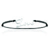 [I8066] - Silver Bracelet 'Love' Black Silver - 25x10 Mm