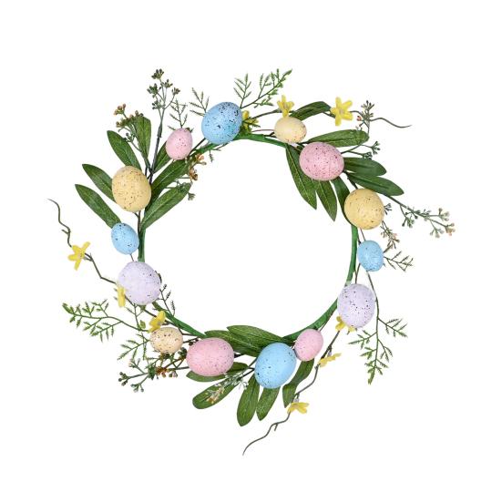 Yousheng Easter Wreath Decoration Artificial Easter Garland with Eggs And Berris for Spring Home Door Wall Window Decor