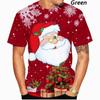 New Style Christmas Santa Claus 3d Printing Men's and Women's Christmas Eve Personality Short-sleeved Tops T-shirt